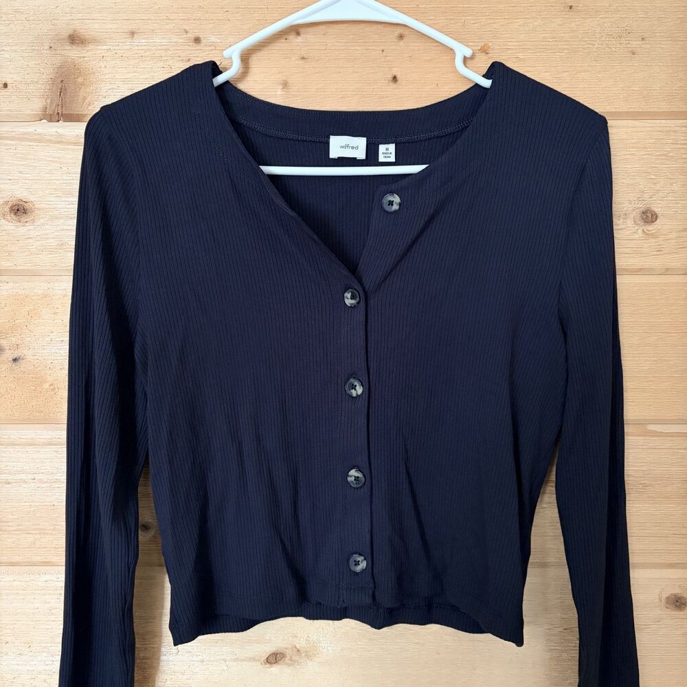 Aritzia Wilfred Neptune Longsleeve in Black NWOT - Picture 2 of 5